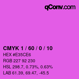 カラーコード: CMYK 1 / 60 / 0 / 10 | qconv.com