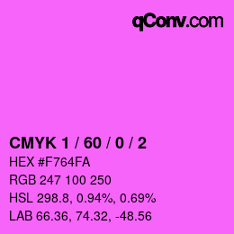 カラーコード: CMYK 1 / 60 / 0 / 2 | qconv.com