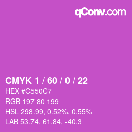颜色代码: CMYK 1 / 60 / 0 / 22 | qconv.com