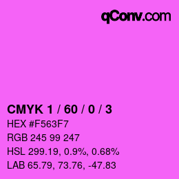 Farbcode: CMYK 1 / 60 / 0 / 3 | qconv.com
