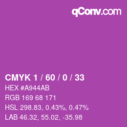 カラーコード: CMYK 1 / 60 / 0 / 33 | qconv.com