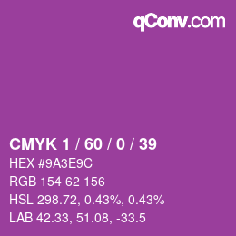 カラーコード: CMYK 1 / 60 / 0 / 39 | qconv.com