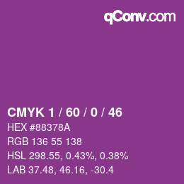 Farbcode: CMYK 1 / 60 / 0 / 46 | qconv.com