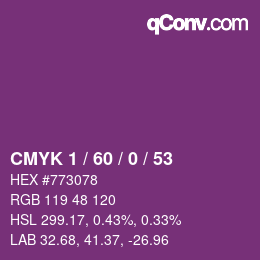 カラーコード: CMYK 1 / 60 / 0 / 53 | qconv.com