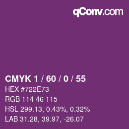 Color code: CMYK 1 / 60 / 0 / 55 | qconv.com