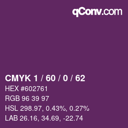 カラーコード: CMYK 1 / 60 / 0 / 62 | qconv.com