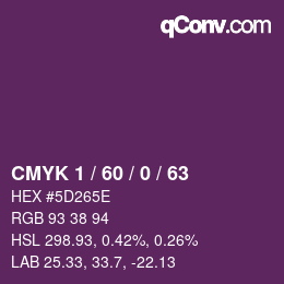 カラーコード: CMYK 1 / 60 / 0 / 63 | qconv.com