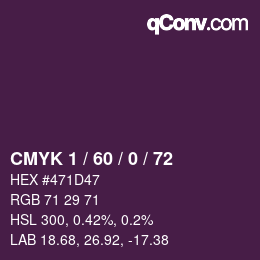 Color code: CMYK 1 / 60 / 0 / 72 | qconv.com