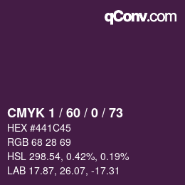 カラーコード: CMYK 1 / 60 / 0 / 73 | qconv.com
