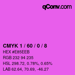 カラーコード: CMYK 1 / 60 / 0 / 8 | qconv.com