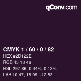 カラーコード: CMYK 1 / 60 / 0 / 82 | qconv.com