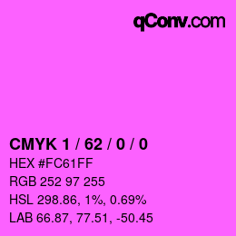 カラーコード: CMYK 1 / 62 / 0 / 0 | qconv.com