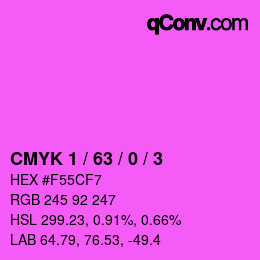 カラーコード: CMYK 1 / 63 / 0 / 3 | qconv.com
