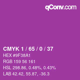 カラーコード: CMYK 1 / 65 / 0 / 37 | qconv.com