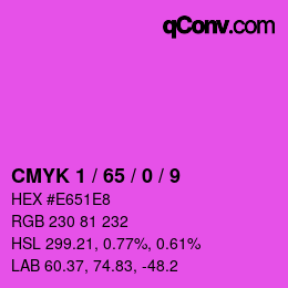 颜色代码: CMYK 1 / 65 / 0 / 9 | qconv.com