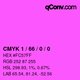 カラーコード: CMYK 1 / 66 / 0 / 0 | qconv.com