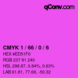 カラーコード: CMYK 1 / 66 / 0 / 6 | qconv.com