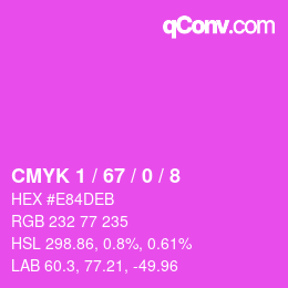 カラーコード: CMYK 1 / 67 / 0 / 8 | qconv.com