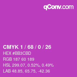 Color code: CMYK 1 / 68 / 0 / 26 | qconv.com