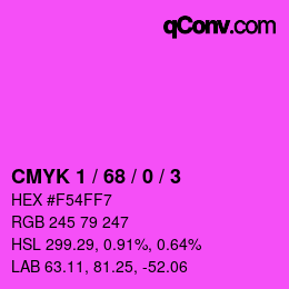 カラーコード: CMYK 1 / 68 / 0 / 3 | qconv.com