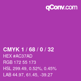 Color code: CMYK 1 / 68 / 0 / 32 | qconv.com