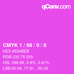 Color code: CMYK 1 / 68 / 0 / 8 | qconv.com