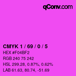 カラーコード: CMYK 1 / 69 / 0 / 5 | qconv.com