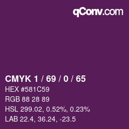 Color code: CMYK 1 / 69 / 0 / 65 | qconv.com
