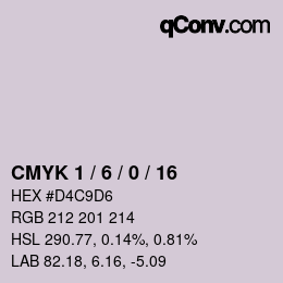 カラーコード: CMYK 1 / 6 / 0 / 16 | qconv.com