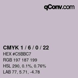 Color code: CMYK 1 / 6 / 0 / 22 | qconv.com