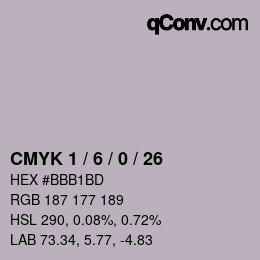 カラーコード: CMYK 1 / 6 / 0 / 26 | qconv.com