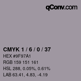 Código de color: CMYK 1 / 6 / 0 / 37 | qconv.com