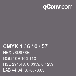 Color code: CMYK 1 / 6 / 0 / 57 | qconv.com