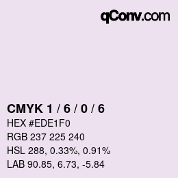 颜色代码: CMYK 1 / 6 / 0 / 6 | qconv.com