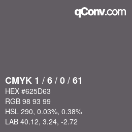 颜色代码: CMYK 1 / 6 / 0 / 61 | qconv.com