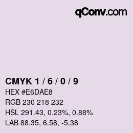 カラーコード: CMYK 1 / 6 / 0 / 9 | qconv.com