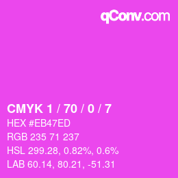 カラーコード: CMYK 1 / 70 / 0 / 7 | qconv.com