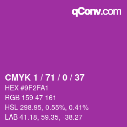 カラーコード: CMYK 1 / 71 / 0 / 37 | qconv.com