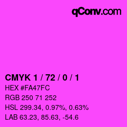 カラーコード: CMYK 1 / 72 / 0 / 1 | qconv.com