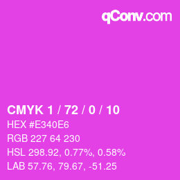 カラーコード: CMYK 1 / 72 / 0 / 10 | qconv.com