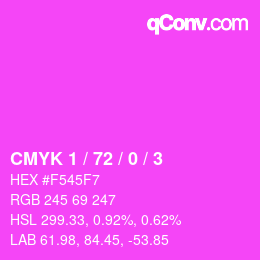カラーコード: CMYK 1 / 72 / 0 / 3 | qconv.com