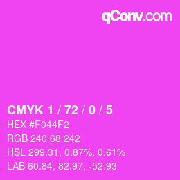 Color code: CMYK 1 / 72 / 0 / 5 | qconv.com