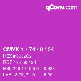 Color code: CMYK 1 / 74 / 0 / 24 | qconv.com