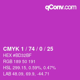 Color code: CMYK 1 / 74 / 0 / 25 | qconv.com