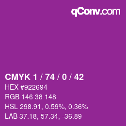 Color code: CMYK 1 / 74 / 0 / 42 | qconv.com