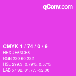 カラーコード: CMYK 1 / 74 / 0 / 9 | qconv.com