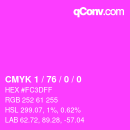 颜色代码: CMYK 1 / 76 / 0 / 0 | qconv.com
