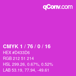 カラーコード: CMYK 1 / 76 / 0 / 16 | qconv.com