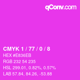 颜色代码: CMYK 1 / 77 / 0 / 8 | qconv.com