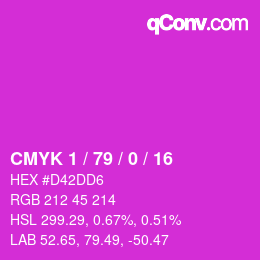 カラーコード: CMYK 1 / 79 / 0 / 16 | qconv.com